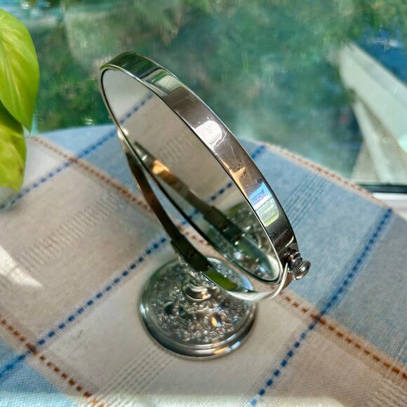 Vintage Ornate Silver Tone Vanity Mirror – Double Sided - Picture 9 of 15